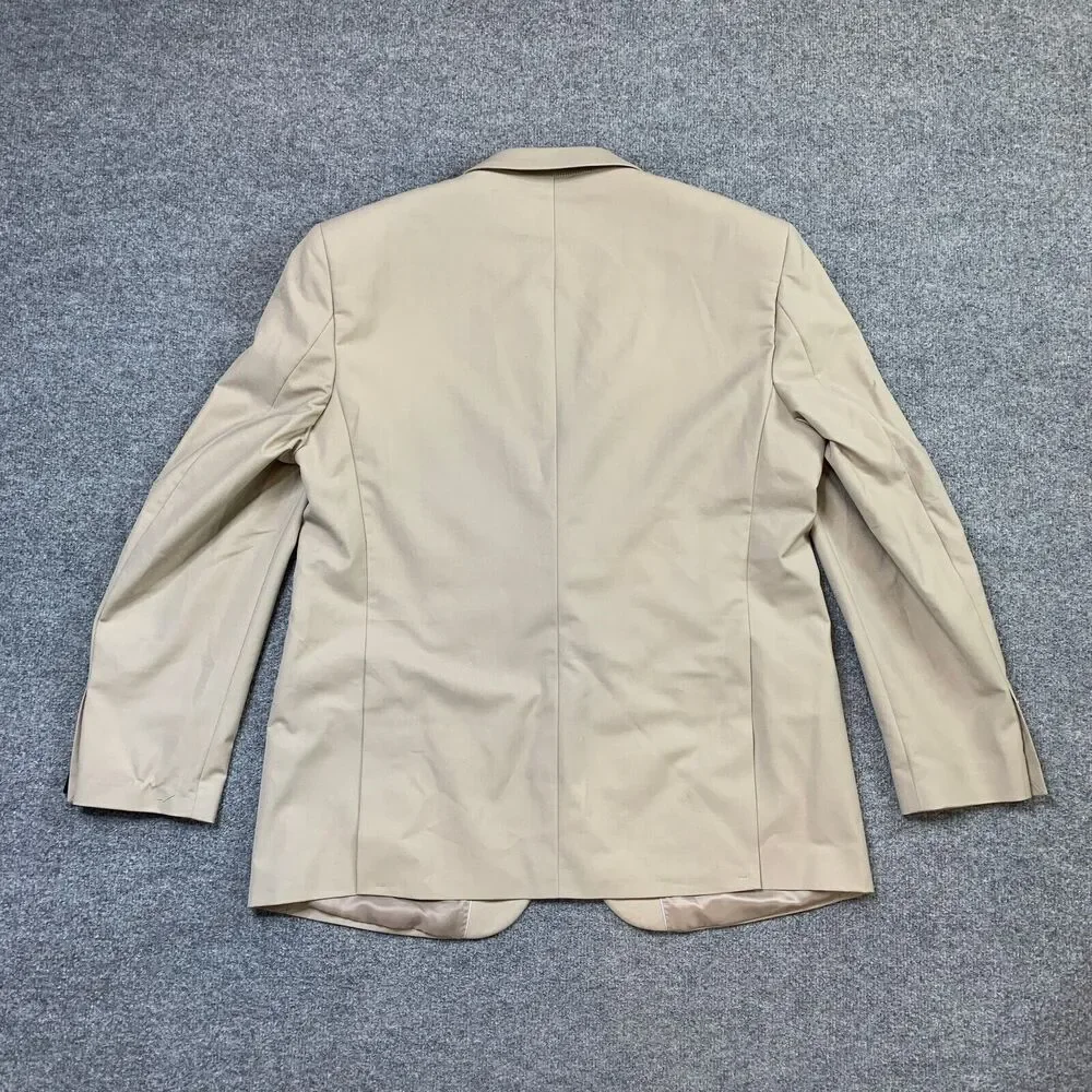 Alain Dupetit Blazer Mens 46R Beige 2 Button Tetron Blend Notch Single Breasted‎